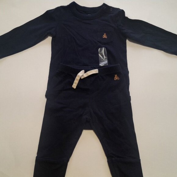 Gap Baby Boy Navy Blue 2 Piece Set Lounge Set Size 6-12 Months - Picture 4 of 4